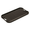 Double sided cast iron charcoal griddle grill pan